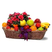 Gacko online Florist - Fresh Fruit and Flowers Basket Bouquet