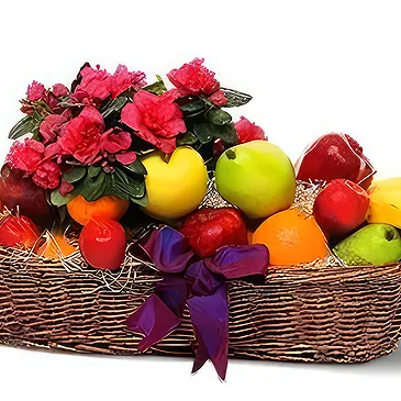 Gacko flowers  -  Fresh Fruit and Flowers Basket Flower Bouquet/Arrangement