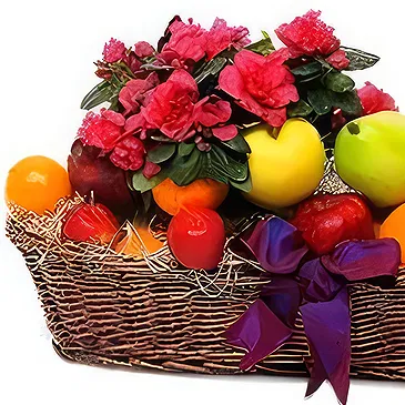 Gacko flowers  -  Fresh Fruit and Flowers Basket Flower Bouquet/Arrangement
