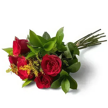 flores de Uberlândia- Buquê de 6 Rosas Vermelhas Bouquet/arranjo de flor