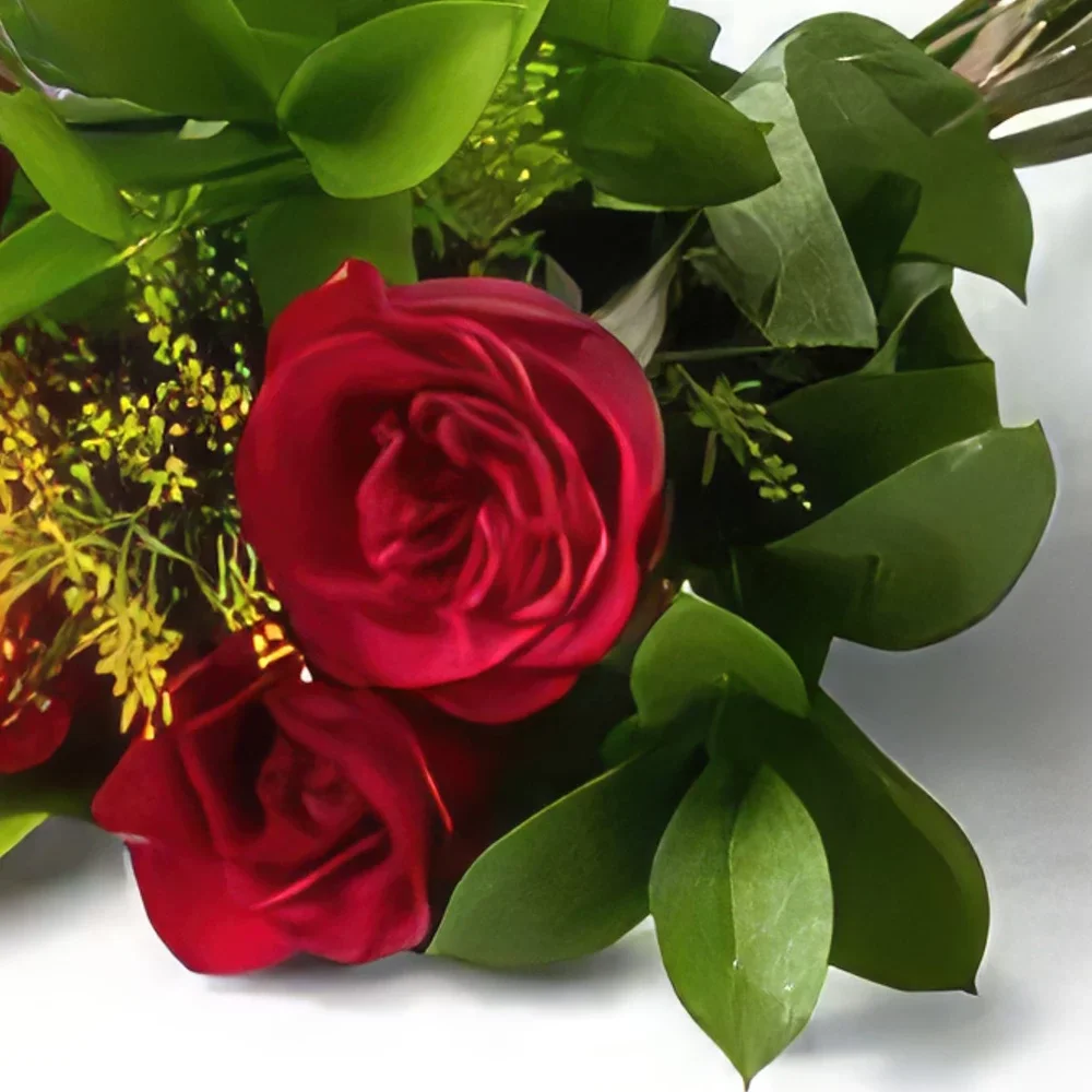 Belém blomster- Bukett med 6 røde roser Blomsterarrangementer bukett