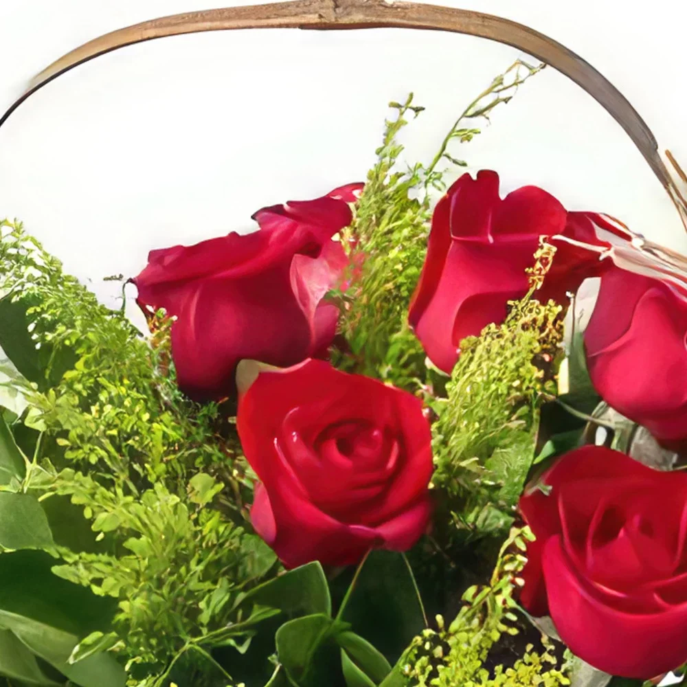 Rio de Janeiro květiny- Košík s 15 červenými růžemi Kytice/aranžování květin
