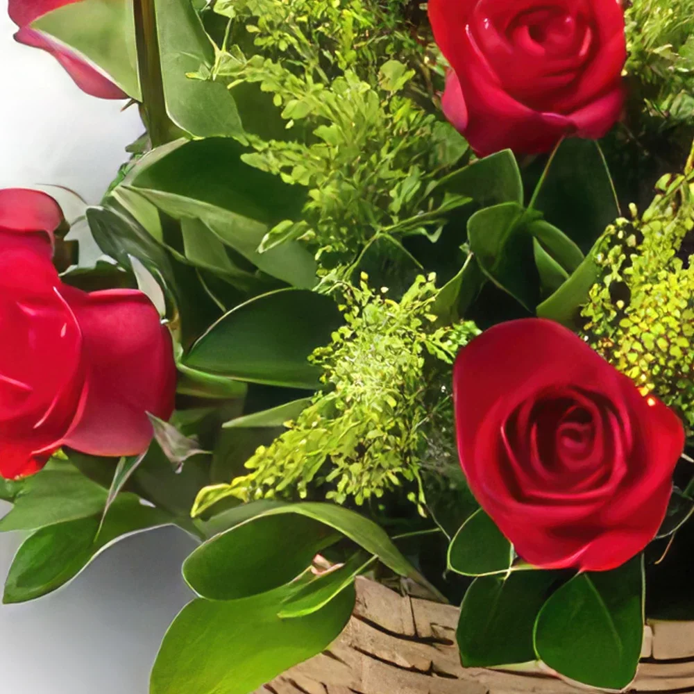 flores el Salvador floristeria -  Cesta con 15 rosas rojas Ramo de flores/arreglo floral