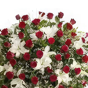 Poland flowers  -  Floral Sphere - Roses and Lilies for funeral Flower Bouquet/Arrangement