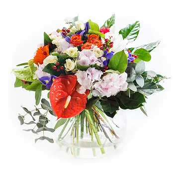 San Marino flowers  -  Bouquet with red Anthuriums and mixed flowers Delivery
