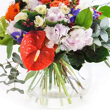 Vietri di Potenza flowers  -  Bouquet with red Anthuriums and mixed flowers Flower Bouquet/Arrangement