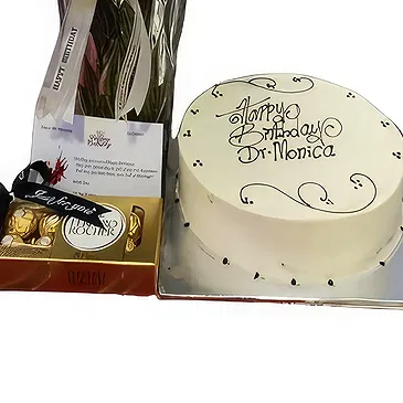 Kapseret flowers  -  Elegant Floral & Cake Gift Flower Bouquet/Arrangement