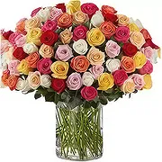 Ad Dilam Online blomsterbutikk - 100 blandingsroser Bukett