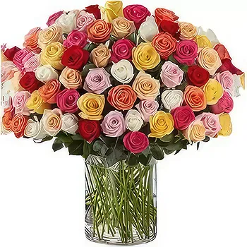 Saudi Arabia flowers  -  100 mix roses  Flower Delivery