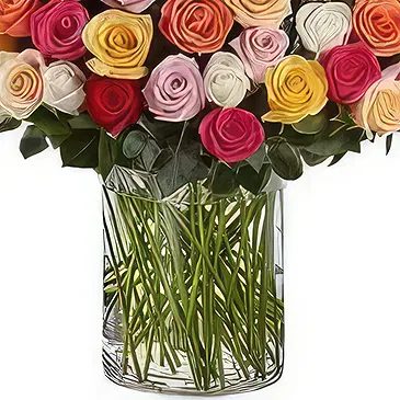 Ad Dilam blomster- 100 blandingsroser Blomsterarrangementer bukett