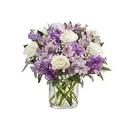 Ad Dilam Online blomsterbutikk - Hvite og lilla blomster Bukett