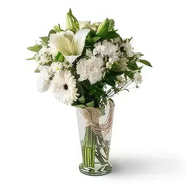 Santa Maria flowers  -  Arrangement of White Lilies and Field Flowers Flower Bouquet/Arrangement