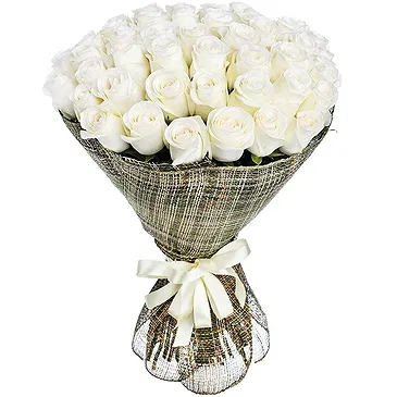 Ebensee am Traunsee Blumen Florist- Strauß mit 50 weißen Rosen Bouquet/Blumenschmuck