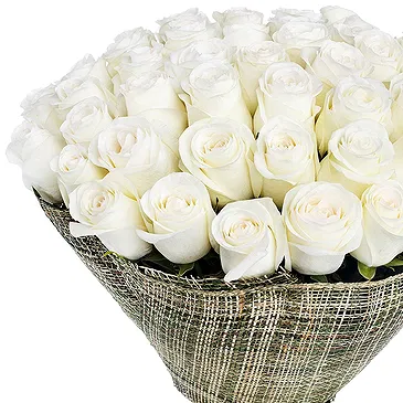 Ebensee am Traunsee Blumen Florist- Strauß mit 50 weißen Rosen Bouquet/Blumenschmuck