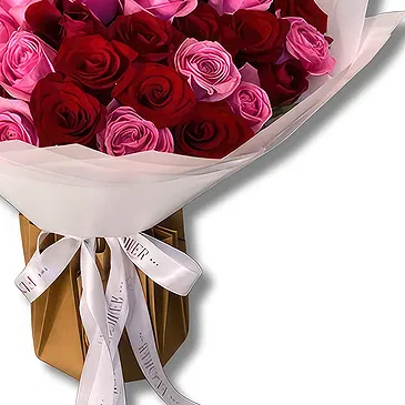 Garhoud flowers  -  Freshcut Red and Pink Roses Bouquet Flower Bouquet/Arrangement