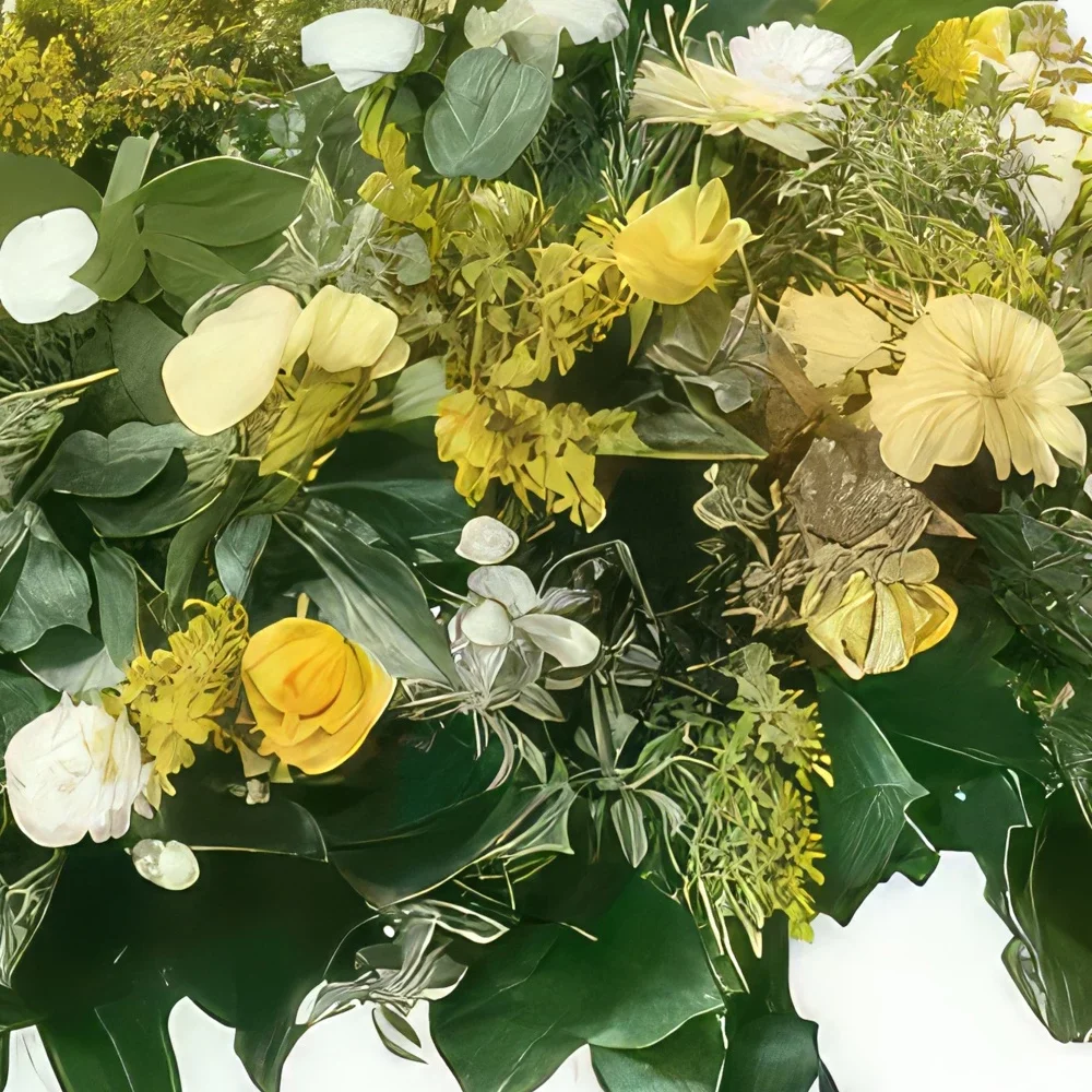 Tarbes цветя- Пълнота кръгла траурна композиция Букет/договореност цвете