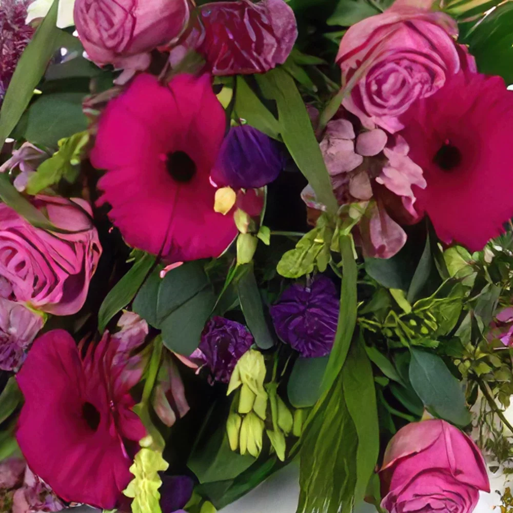 Groningen blomster- Begravelsesbuket i lyserøde toner Blomst buket/Arrangement