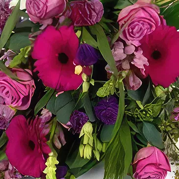 Amsterdam blomster- Begravelsesbukett i rosa toner Blomsterarrangementer bukett