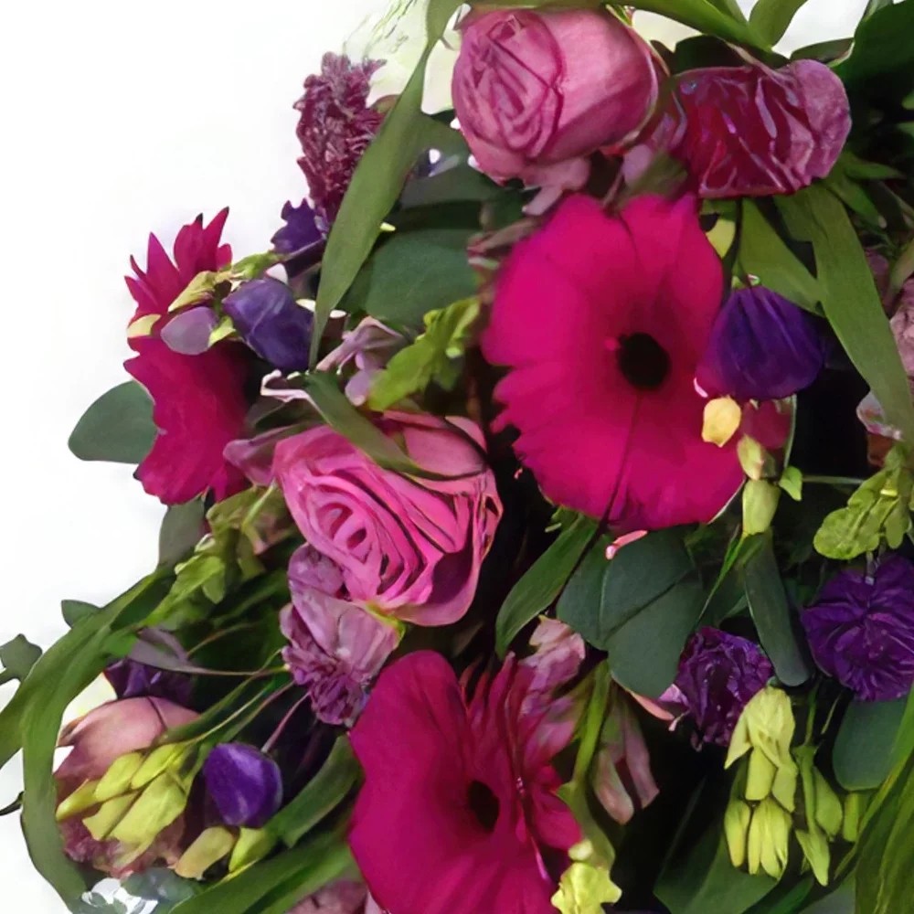 Almere-virágok- Rózsaszín tónusú temetési csokor Virágkötészeti csokor