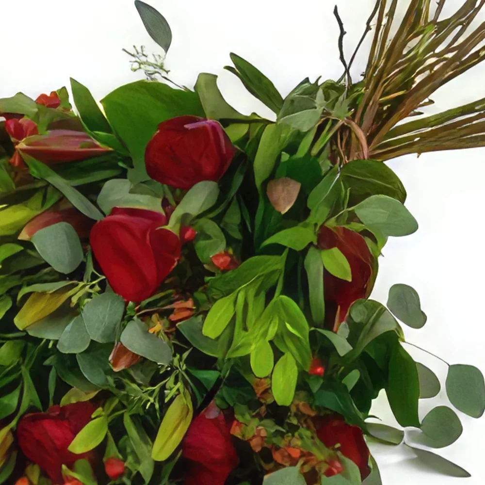 אמסטרדם פרחים- זר לוויה - אדום זר פרחים/סידור פרחים