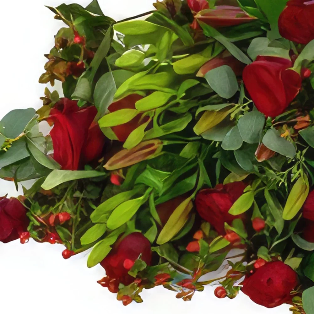 אמסטרדם פרחים- זר לוויה - אדום זר פרחים/סידור פרחים