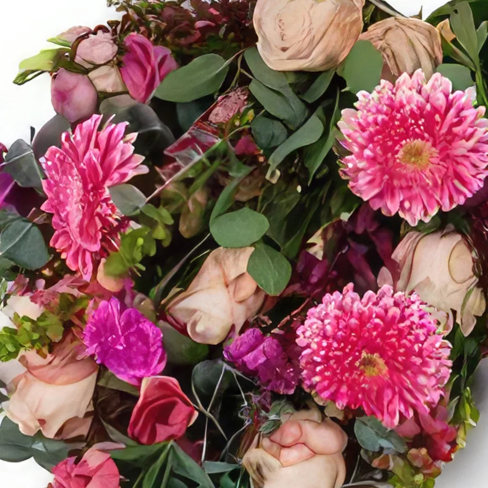 Eindhoven blomster- Begravelsesbukett enkel rosa Blomsterarrangementer bukett