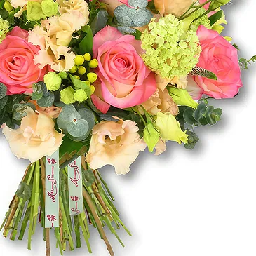 Garhoud flowers  -  Garden Bouquet in Peach, Orange & Yellow Flower Bouquet/Arrangement