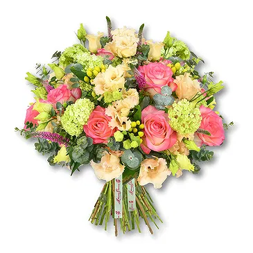 Garhoud flowers  -  Garden Bouquet in Peach, Orange & Yellow Flower Bouquet/Arrangement