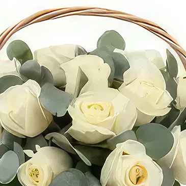 Nea Krya Vrysi flowers  -  12 White roses Flower Bouquet/Arrangement