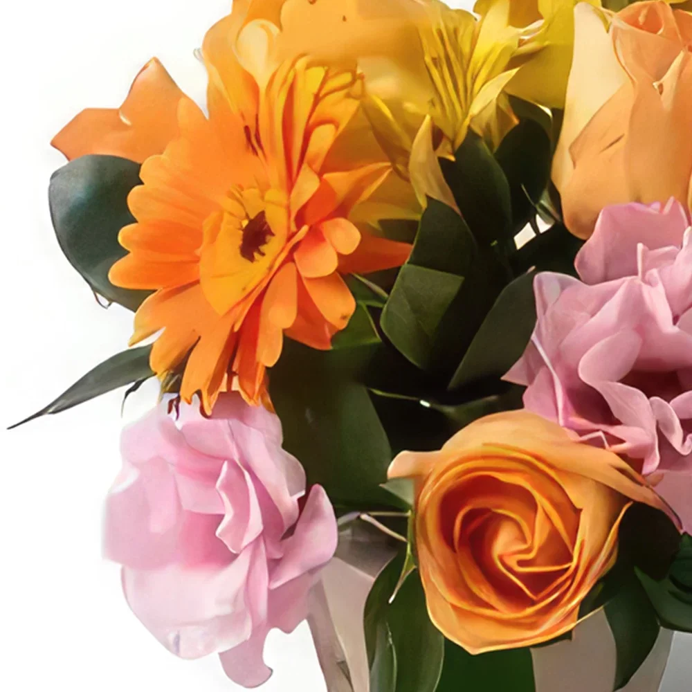 Белу-Оризонти цветы- Аранжировка гербера, полевых цветов и роз Цветочный букет/композиция