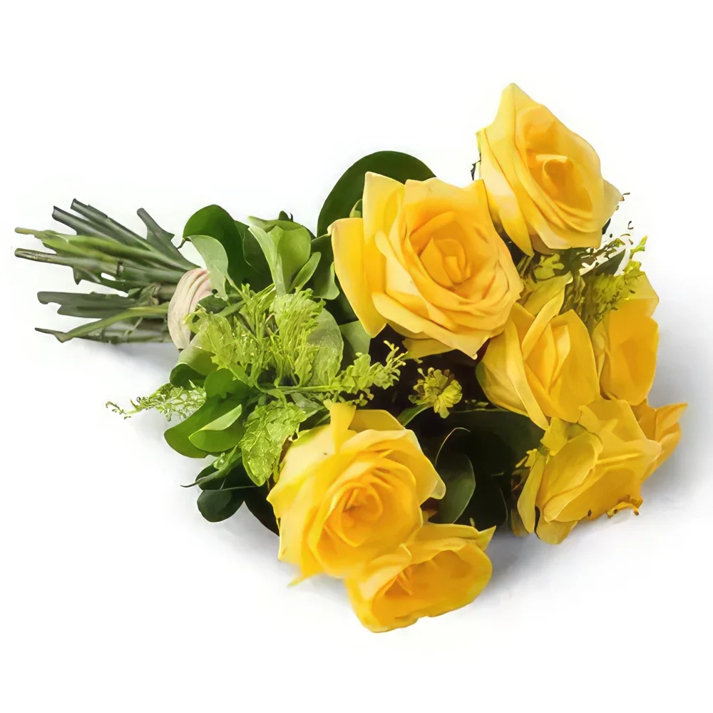 Fortaleza flowers  -  Bouquet of 8 Yellow Roses Flower Bouquet/Arrangement