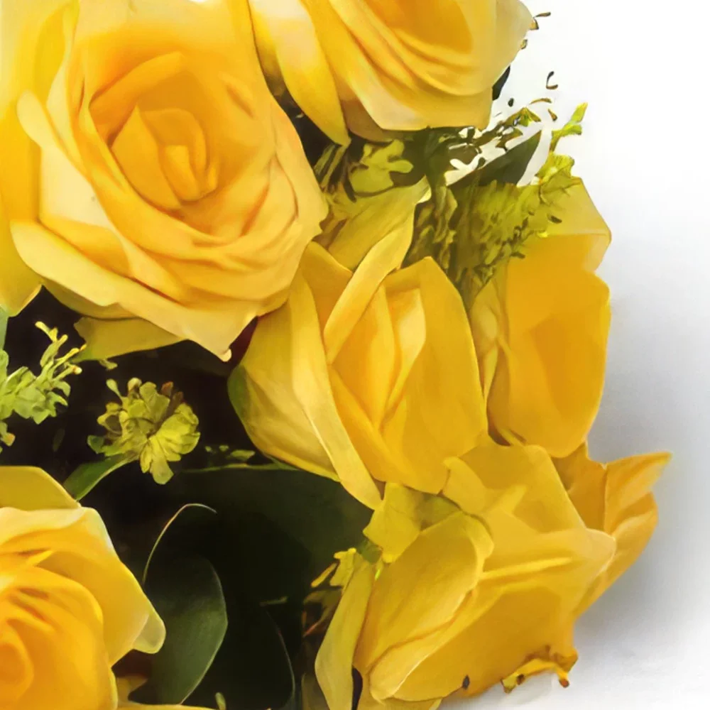 flores de Rio de Janeiro- Buquê de 8 Rosas Amarelas Bouquet/arranjo de flor