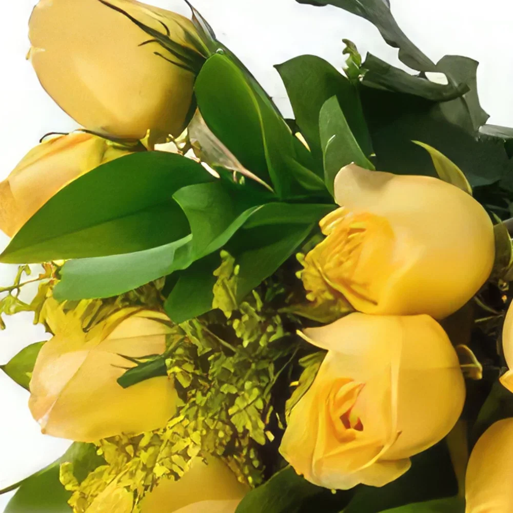 Manaus bunga- Bouquet daripada 15 Mawar Kuning Sejambak/gubahan bunga