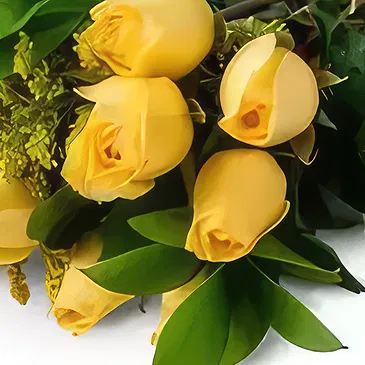 Chile flowers  -  Bouquet of 15 Yellow Roses Flower Bouquet/Arrangement