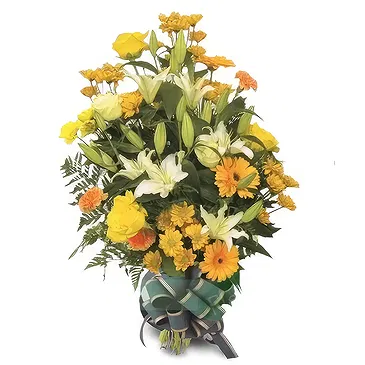 Cala Llonga flowers  -  Golden Memories Tribute Flower Bouquet/Arrangement