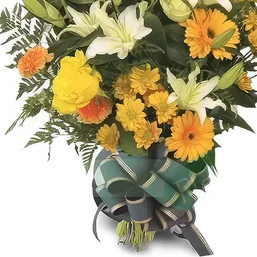 Cala Llonga flowers  -  Golden Memories Tribute Flower Bouquet/Arrangement