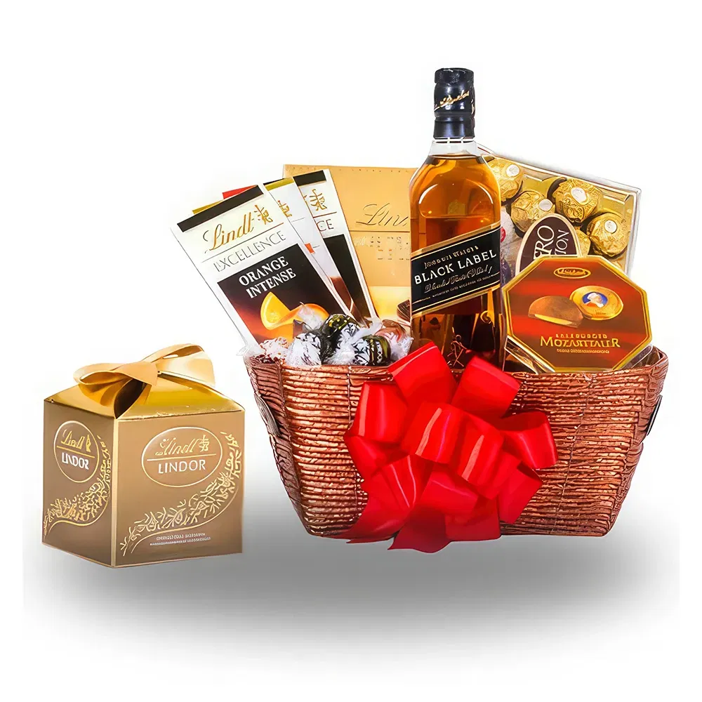 Serbia flowers  -  Gourmet Chocolate and Wine Gift