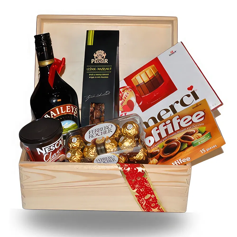 Serbia flowers  -  Gourmet Wine Chocolate Box