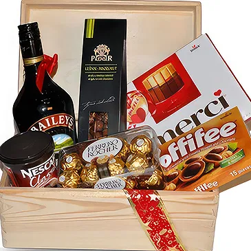 Montenegro blomster- Gourmet vinchokoladeæske Blomst buket/Arrangement