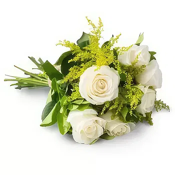 Brazil flowers  -  Bouquet of 8 White Roses Flower Delivery