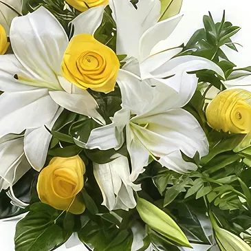 Ajtos Blumen Florist- Anmutige Lilien- und Rosen-Hommage Bouquet/Blumenschmuck