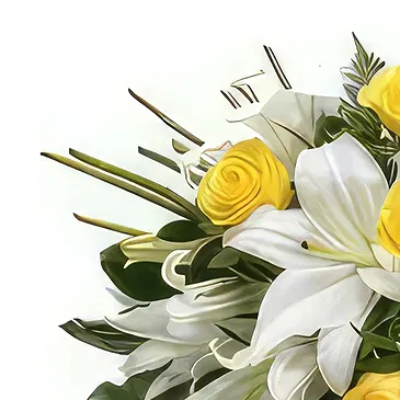 Ajtos Blumen Florist- Anmutige Lilien- und Rosen-Hommage Bouquet/Blumenschmuck