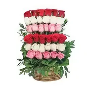 Ad Dilam Online blomsterbutikk - Kurv med blandede roser Bukett