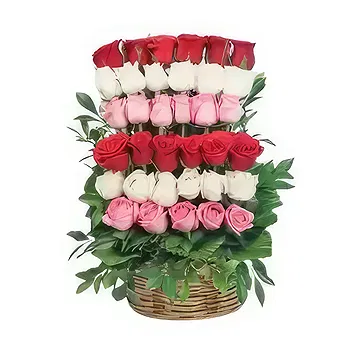 Saudi Arabia flowers  -  Basket of Mixed Roses Flower Delivery