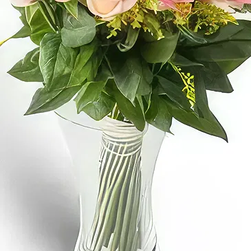 Brasilien Blumen Florist- Anordnung von 20 rosa Rosen in Vase Bouquet/Blumenschmuck