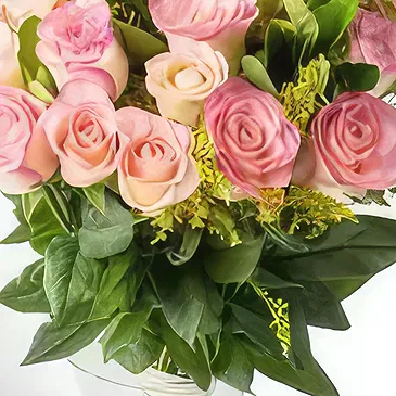 Brasilien Blumen Florist- Anordnung von 20 rosa Rosen in Vase Bouquet/Blumenschmuck