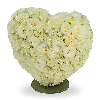 Zande blommor- Graciös Vit Rose Tribute Blomma Leverans