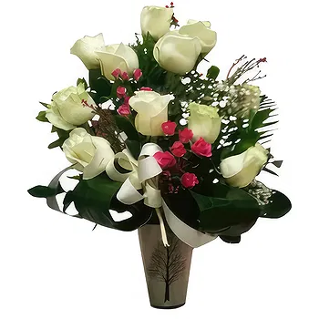 flores de Zaragoza- Pétalas Brancas Flor Entrega