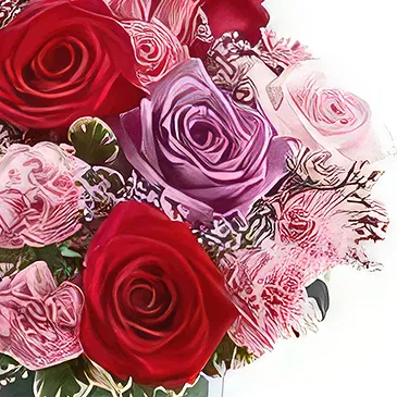 Ad Dilam blomster- Blander blomster i en vase Blomsterarrangementer bukett