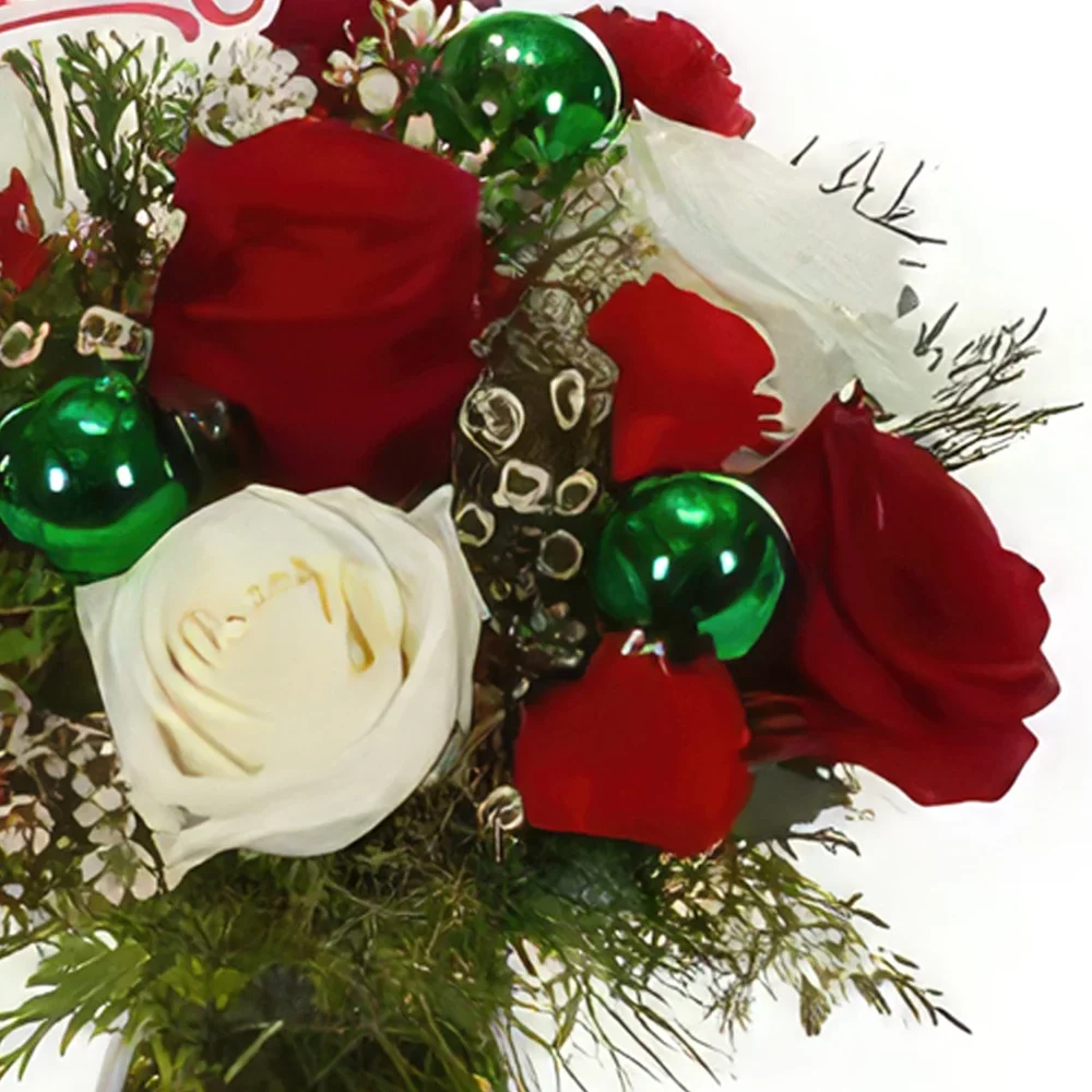 Λισαβόνα λουλούδια- Χριστουγεννιάτικο Κλασικό Μπουκέτο/ρύθμιση λουλουδιών